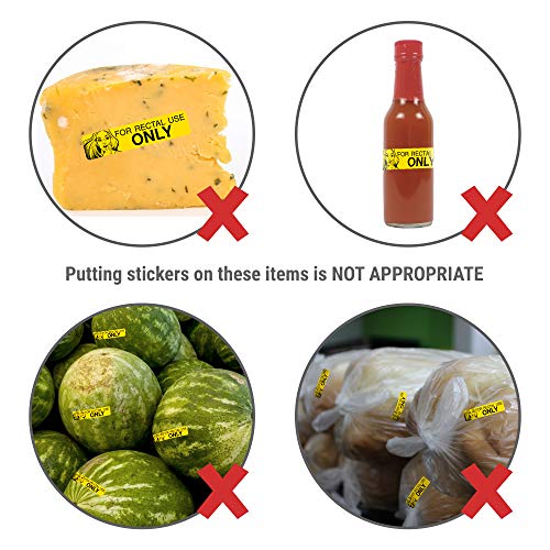 Funny Rectal Use Only Stickers - 200/Roll Yellow Prank Gift