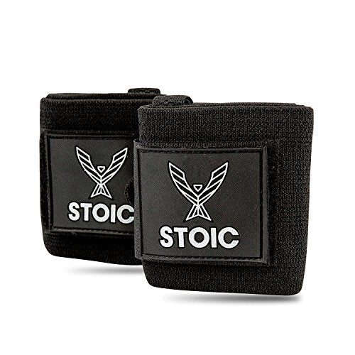 Stoic 18-Inch Wrist Wraps for Weightlifting & Gym Training – Black, Pair