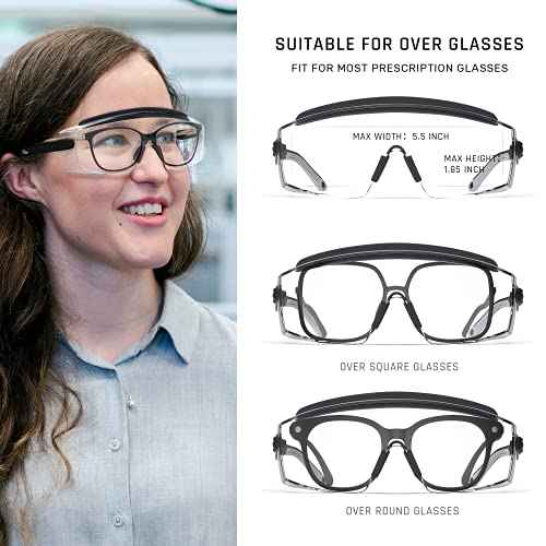 Anti Fog Safety Glasses Safety Goggles Over Glasses Protective Glasses with Anti Scratch Lenses Adjustable