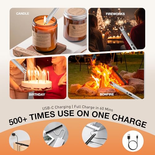 2 Pack Rechargeable Electric Candle Lighter with Long Stem