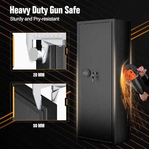 Digital Gun Safe for 12-15 Rifles & Pistols - 20" W - Black
