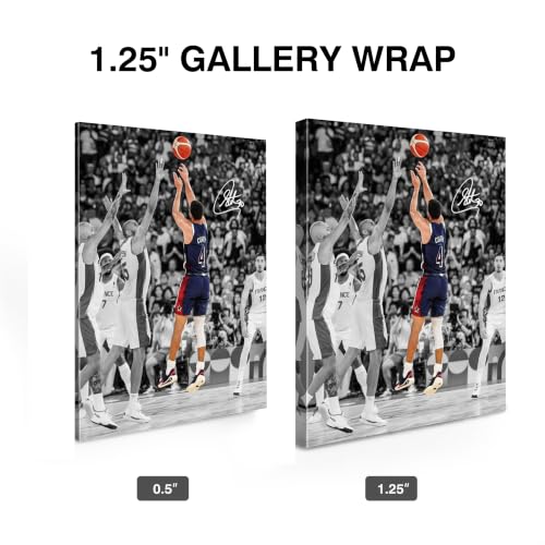 Basketball Canvas Wall Art - Stephen Curry 3-Point Shot 8x10