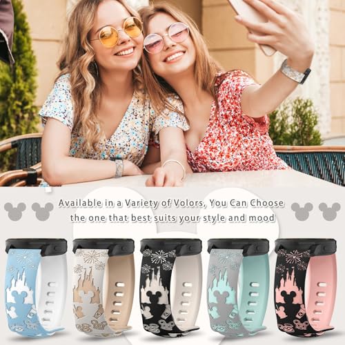 22mm Engraved Silicone Watch Band - Breathable Soft Strap - Starlight & Milk Tea