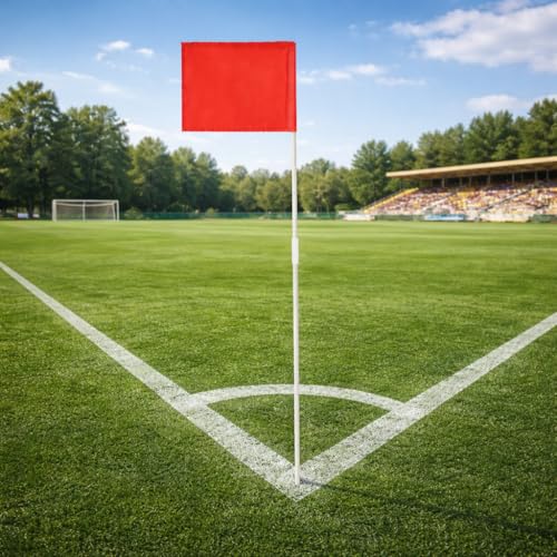 Soccer Corner Flags Set of 10 - 67-Inch Red Fiberglass Flags