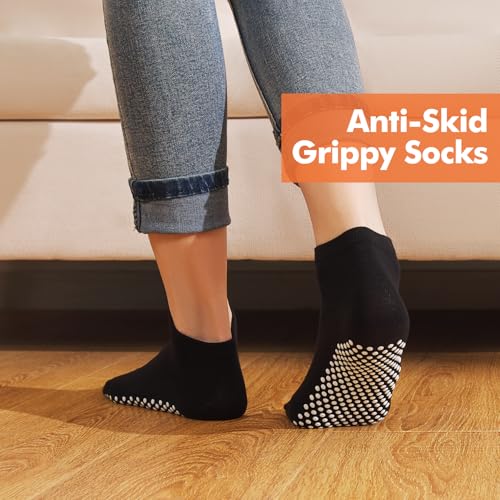 Non Slip Grip Socks Women Men Elderly 5 Pairs Hospital Grippy Slipper