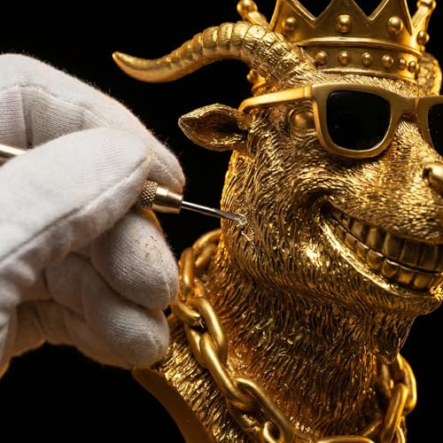 6-Inch Goat Trophy Award - Handmade Resin G.O.A.T. Desk Decor