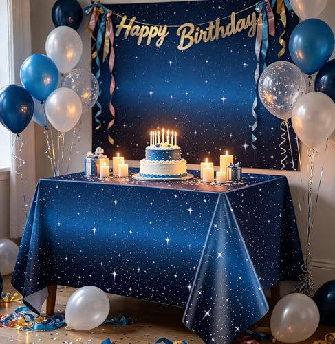 Starry Night Tablecloth Set - 4 Pack Space Theme Covers 51x86"
