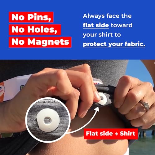 Race Bib Clips - Non-Magnetic, Reusable Fasteners, 4 Pack