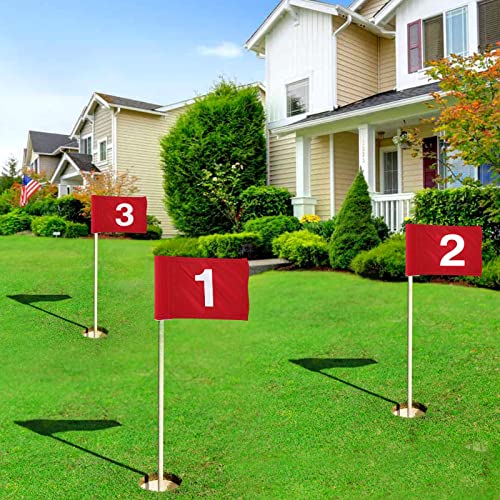 TOBWOLF 4 Pack Golf Practice Flags Waterproof Nylon Targets for Putting Green