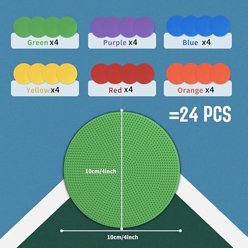 4-Inch Poly Spot Markers Kit - 24 Pcs Anti-Slip Training Dots