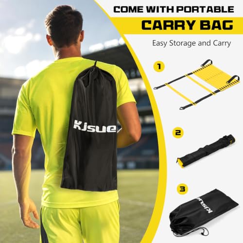 2-Pack Adjustable 20ft Agility Ladders with 12 Cones & Carry Bag