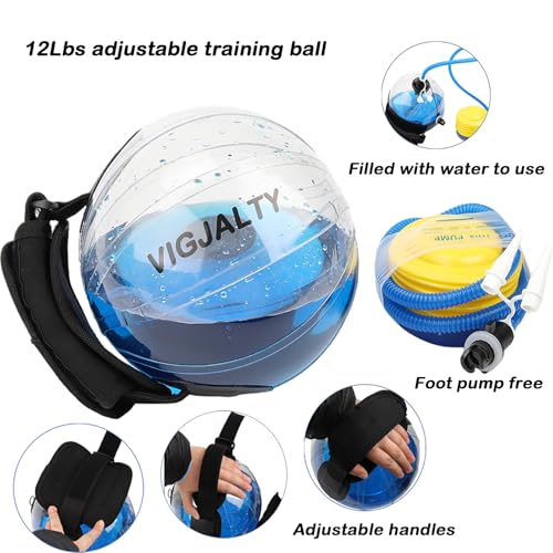 VIGJALTY Aqua Water Weights Bag for Arm & Shoulder Rehab - Clear, 12 lbs