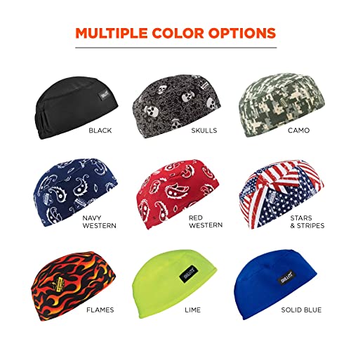 Performance Skull Cap with Moisture-Wicking Sweatband - Black