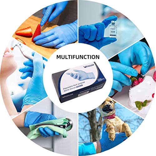 Wostar Nitrile Disposable Gloves Powder & Latex Free 4mil Touch Screen Disposable Non-Sterile Nitrile Exam Gloves