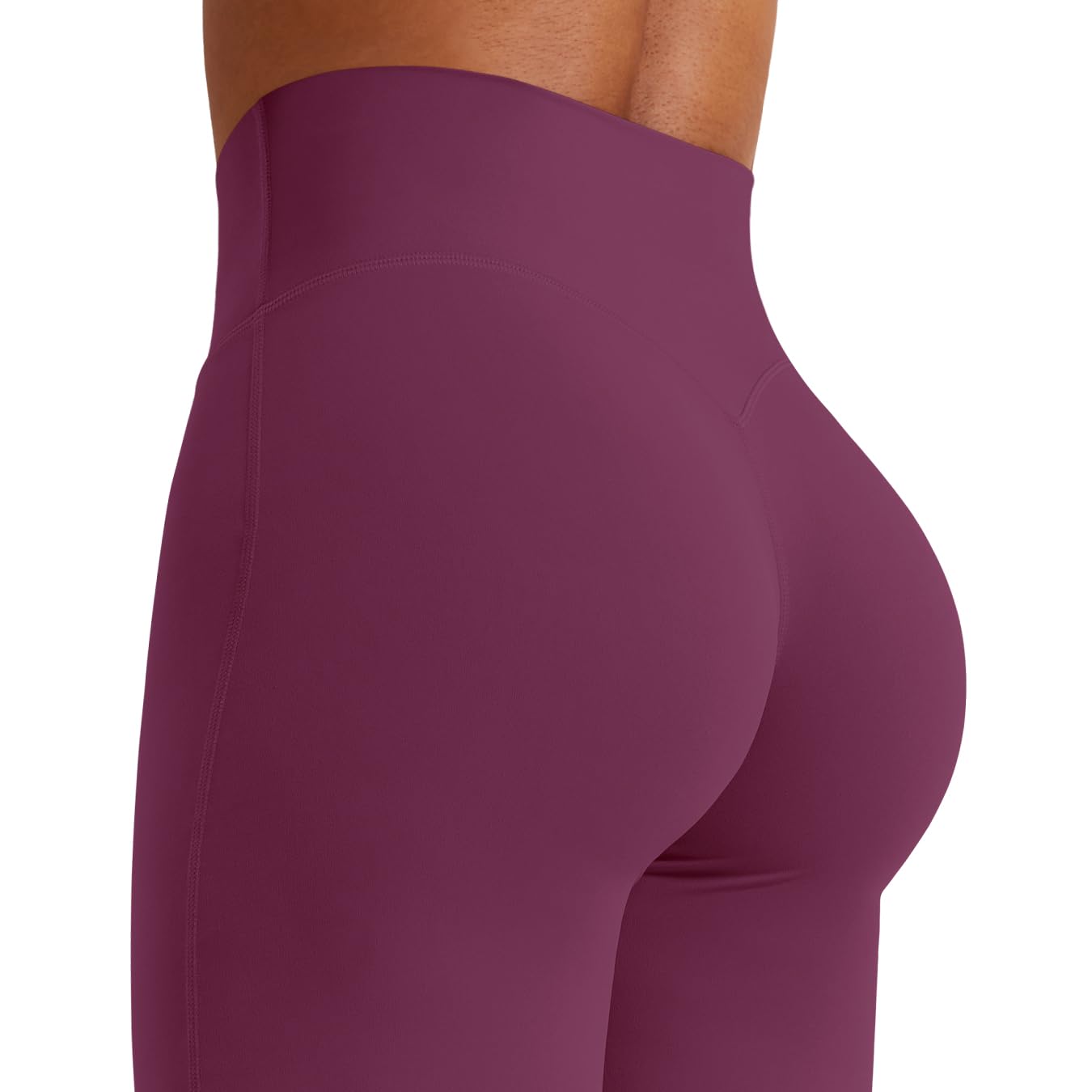 YEOREO Workout Leggings Womens No Front Seam Straight Leggings 31.5" High Waist Buttery Eddiy Gym Yoga Pants Black Cherry XL