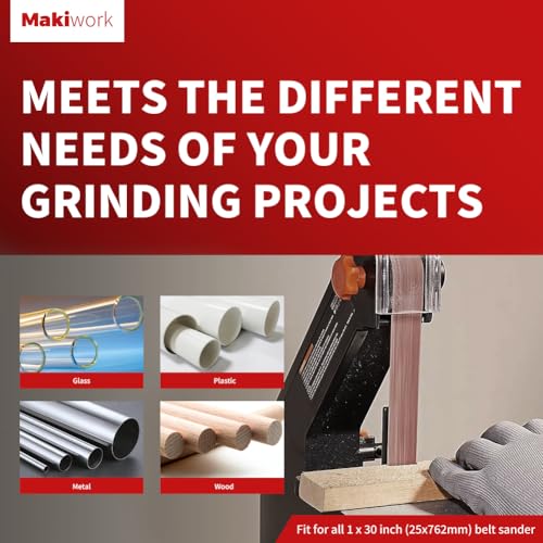 1 x 30 Inch 25 x 762 mm Sanding Belts Set - 15-Pack with 80/120/150/240/400 Grits, Aluminum Oxide Abrasive Belts for Woodworking