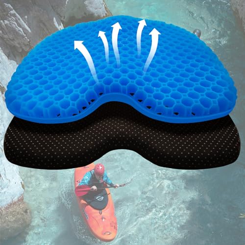 Ohaayoo Blue Kayak Seat Cushion - Thick Gel Anti-Slip Waterproof Sit-On Pad