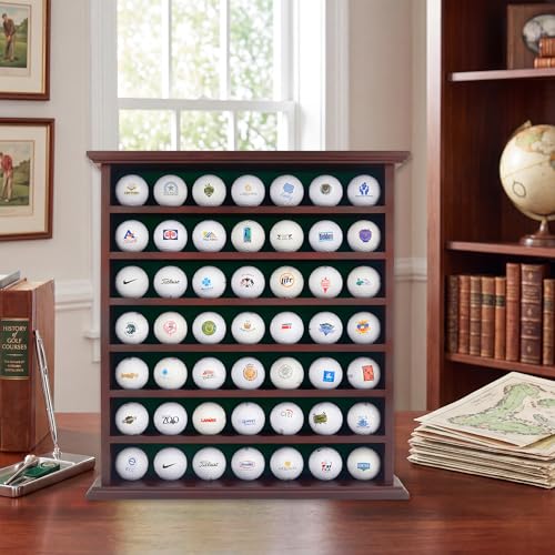 Mahogany Golf Ball Display Case Wall Mounted for 49 Balls – Hodeframe