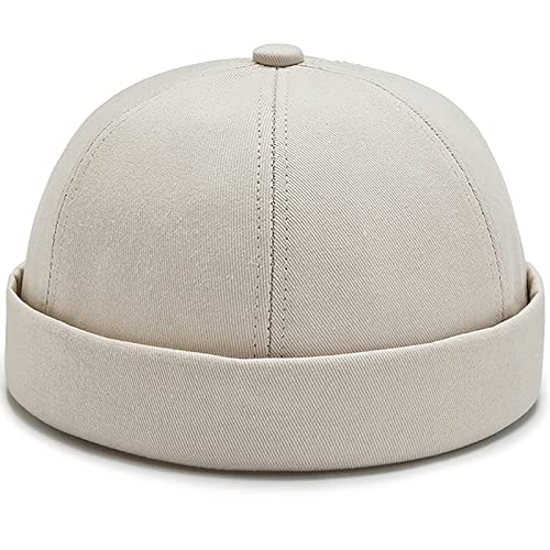 Cotton Brimless Docker Cap - Adjustable Sailor Skullcap Beanie