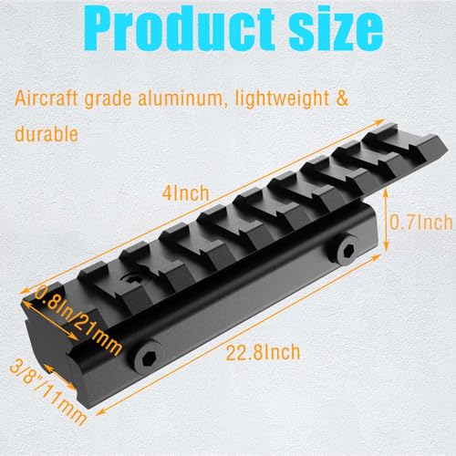 11mm Dovetail to 21mm Picatinny Rail Adapter - 9-Slot Scope Mount
