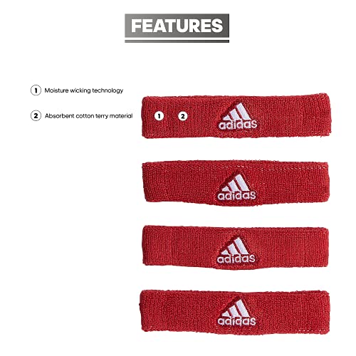 Bicep Sweat Bands - Team Power Red/White - 4 Pack