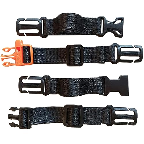 Adjustable Backpack Chest Strap - Nylon, 2 Pack - Black