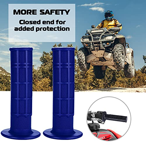 Universal 7/8'' ATV Handlebar Grips - Soft Rubber - Blue