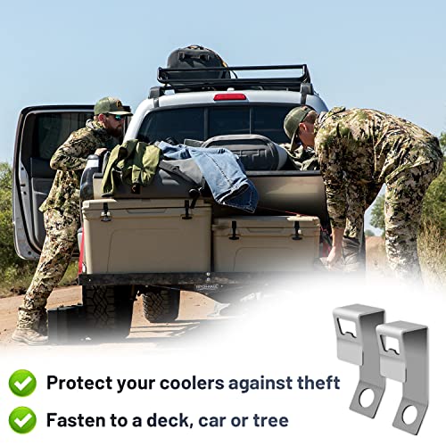 Cooler Lock Bracket 2 Pack with Portable Bottle Opener - Stainless Steel