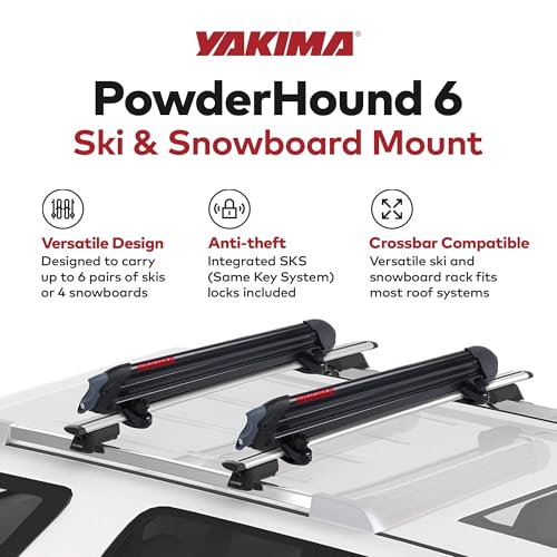 Ski & Snowboard Car Roof Rack - Holds 6 Skis or 4 Boards