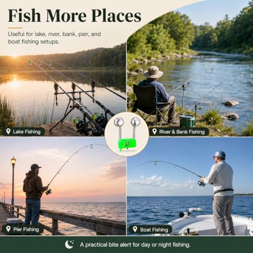 Fishing Rod Alarm Bells Clips - 20 Pcs Dual Bell Bite Alerts