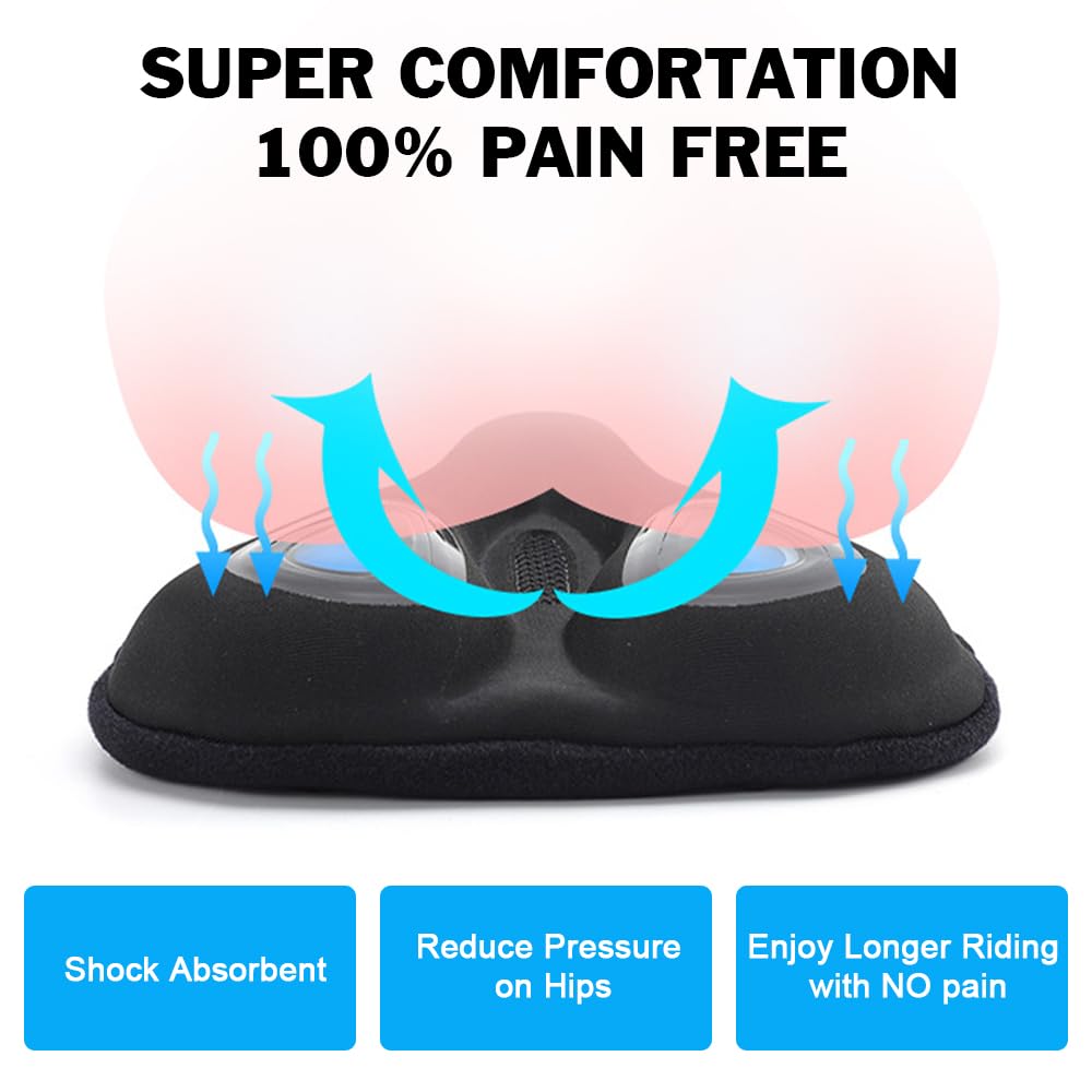 LESOVI Bike Seat Cover Bike Cushion for Men Women Comfortable Gel Padded Bicycle Seat Cushion Compatible with Peloton, Outdoor & Indoor (Blue)