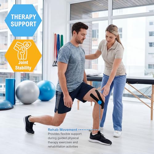 Kinesiology Tape Roll 2" x 16.4 ft - Breathable, Latex-Free, Black