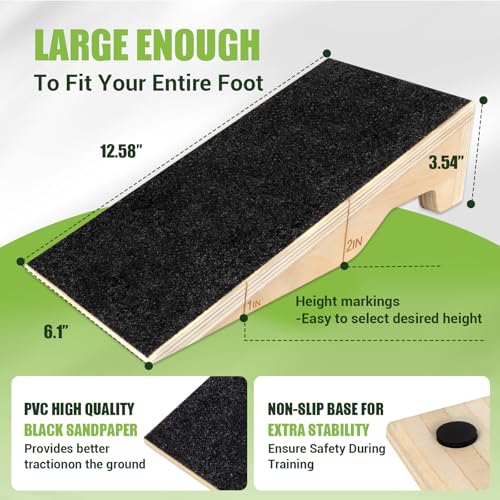 Heavy-Duty Squat Wedge Block for Heel Elevation - 2-Pack