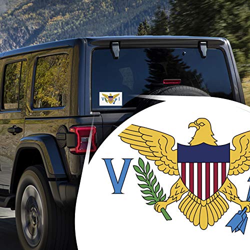 Virgin Islands Flag Decal Sticker - 2-Pack, 5x3 Inches