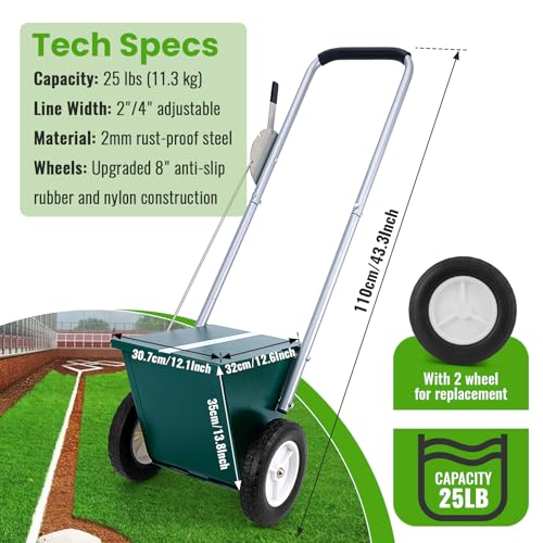 Pro-Grade Field Line Chalker – 25LB Capacity, Adjustable Width