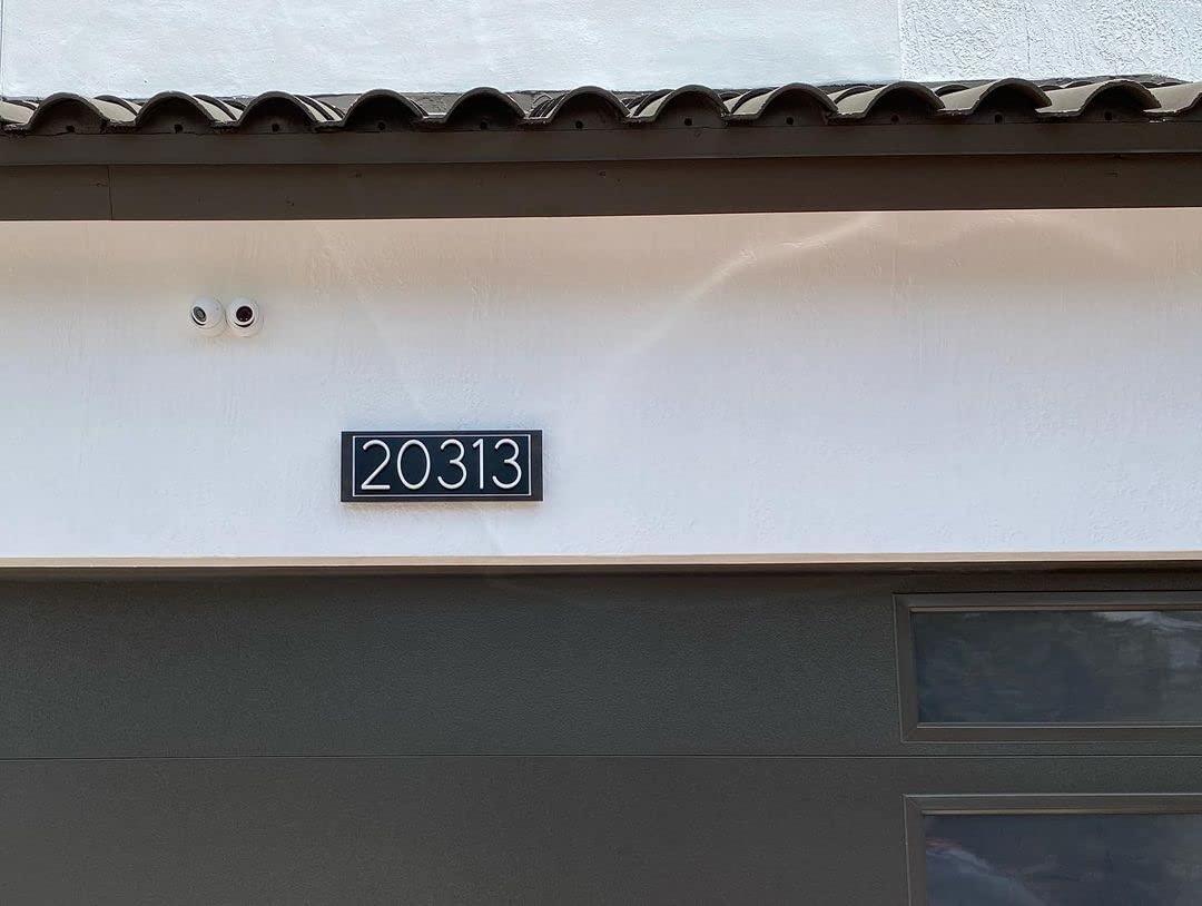 White Floating House Numbers - 5 Inch Modern Metal House Numbers for Outside, Creats Attractive Interesting Shadows, High Gloss Number 3