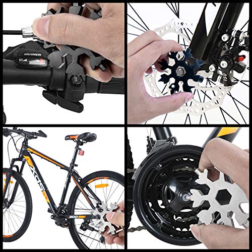 18-in-1 Snowflake Multitool - Portable Stainless Steel Pocket Tool - Black