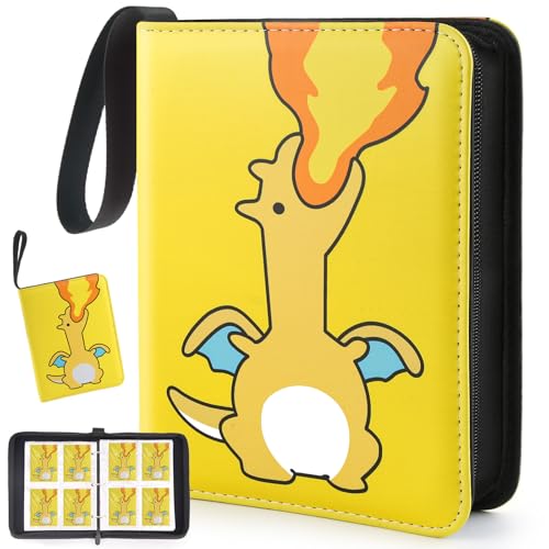 Fire Dragon Theme Card Binder - Holds 400 Trading Cards with Sleeves