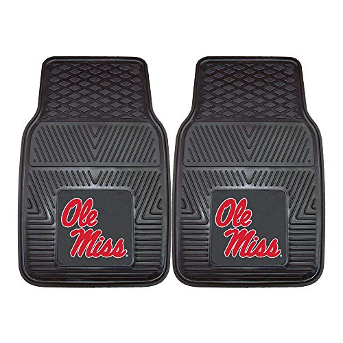 Heavy Duty Vinyl Car Mat Set - Ole Miss Rebels - Front/Team Color