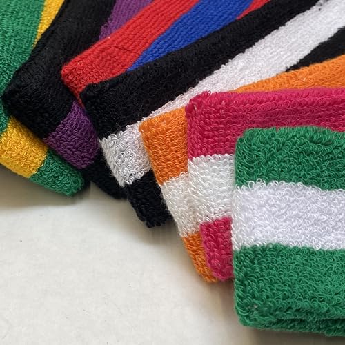 Terry Sports Headband - White/Black Stripe