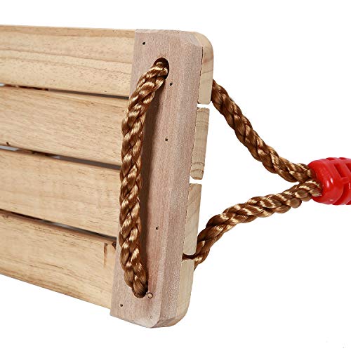 Wooden Swing Seat for Kids & Adults, Adjustable Garden Porch Swing 15.8x6.3 inches