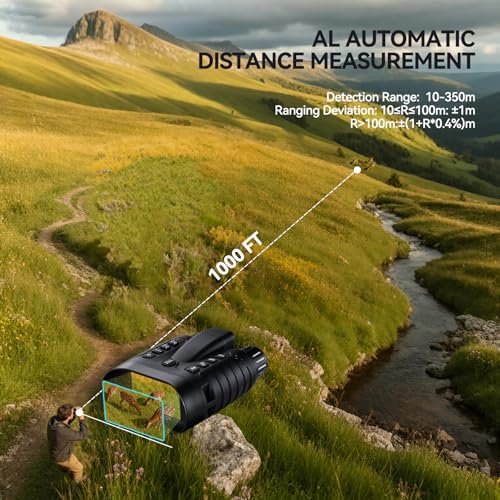 Night Vision Goggles with AI Smart Rangefinder,4K Video Full Dark HD