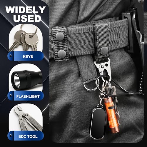 5 PCS Duty Belt Keepers - 2"-2.25" Nylon Black with Key Holder