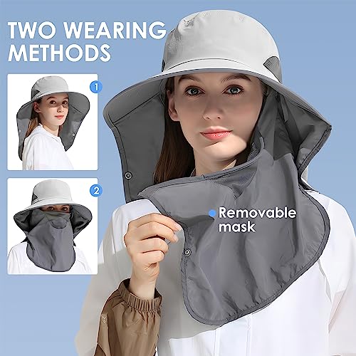 Outdoor Sun Hat with Detachable Neck Flap - UPF 50+ Protection