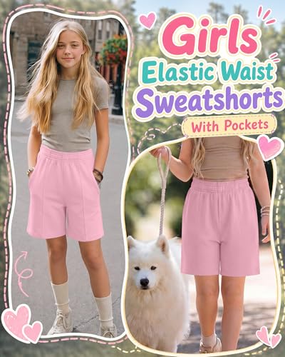 Girls Bermuda Shorts - Casual Straight Leg Shorts with Pockets