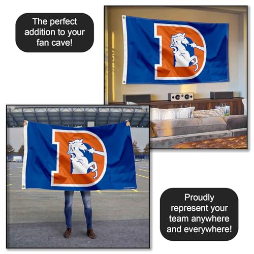 Denver Broncos Vintage Flag - 3 ft x 5 ft Polyester Banner