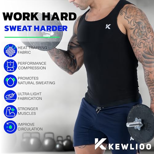 Men's Sauna Suit Compression Vest - Heat Trapping Pullover - Large-X-Large / Black