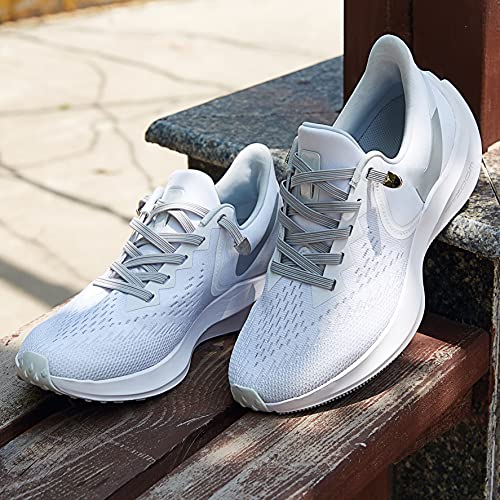 No Tie Elastic Shoelaces for Adults and Kids - White