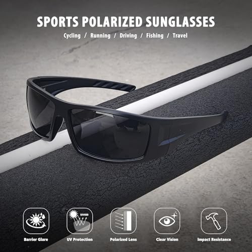 Polarized Sports Sunglasses with UV400 Protection for Outdoor Activities