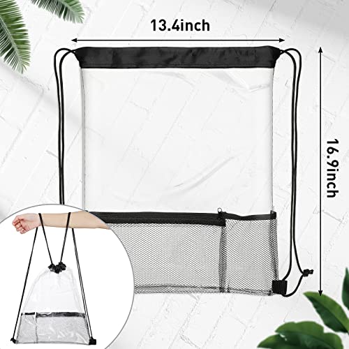 Riakrum 5-Pack Clear Drawstring Bags Stadium Approved, 16.9 x 13.4 in
